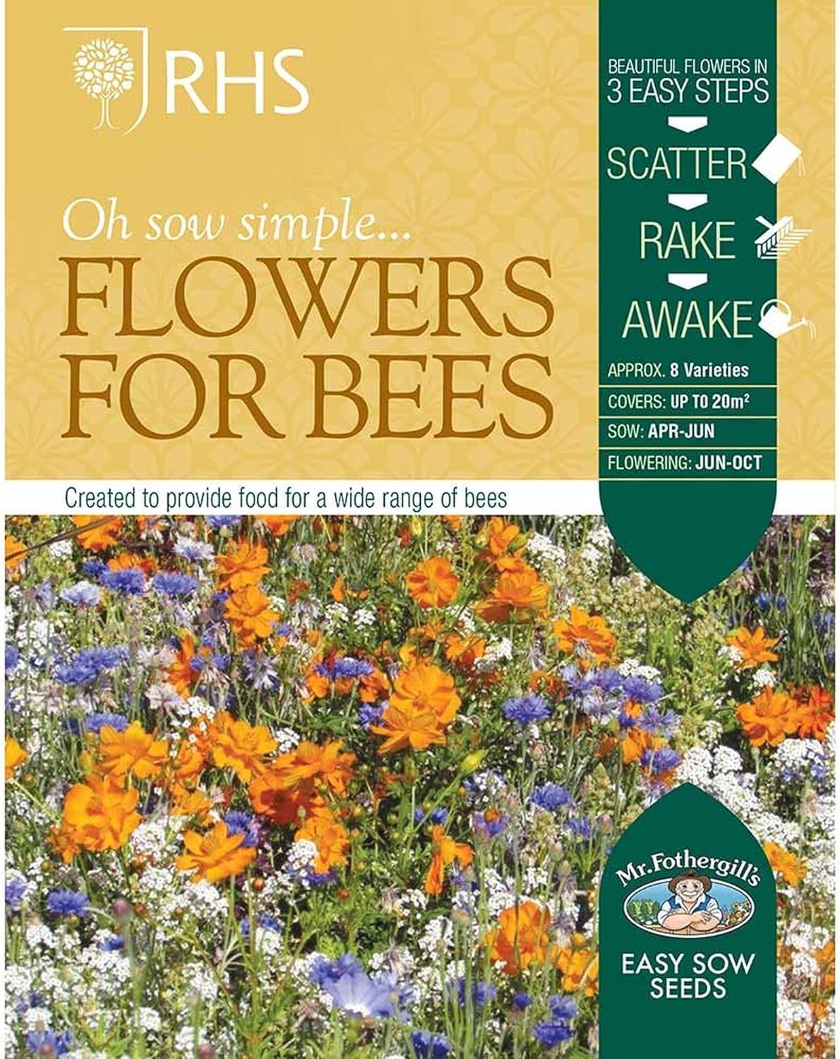 AllotMate Essentials RHS Flowers for Bees Easy Sow Seeds - 20g Box