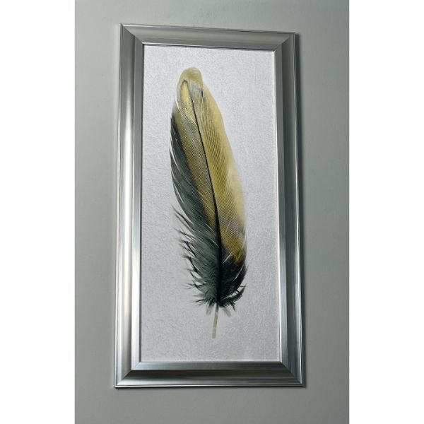 Pagazzi Feather 2 Gold Wall Art - 70x30cm