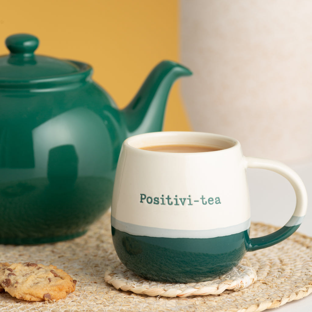 Price & Kensington Stoneware Positivi-Tea Mug, 34cl