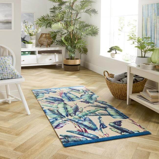 Machine-Washable Tropical Design Indoor Mat | The Rugs