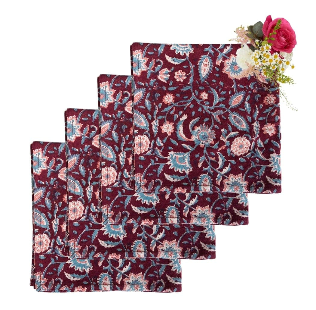 Casa by Josephine Jenno My Maroon Table Napkin - Set of 4
