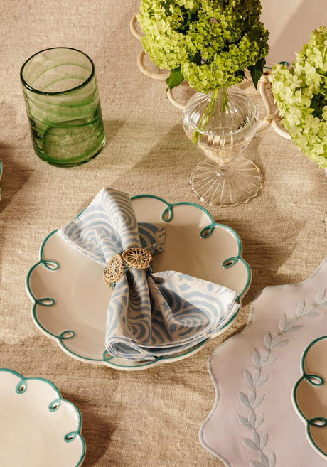 Casa by Josephine Jenno Atlantico Iraca Woven Napkin Ring - Blue