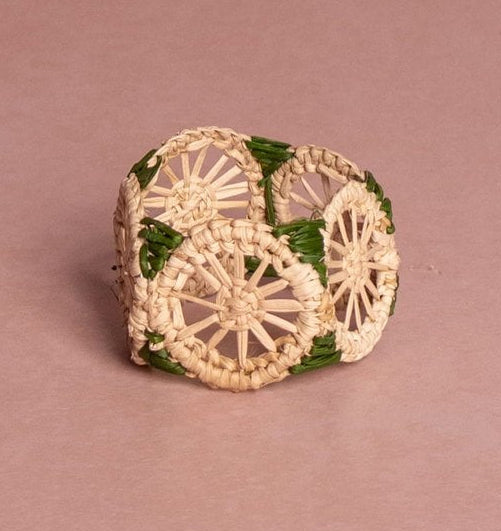 Casa by Josephine Jenno Atlantico Iraca Woven Napkin Ring - Green