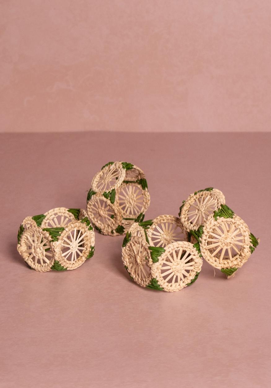 Casa by Josephine Jenno Atlantico Iraca Woven Napkin Ring - Green