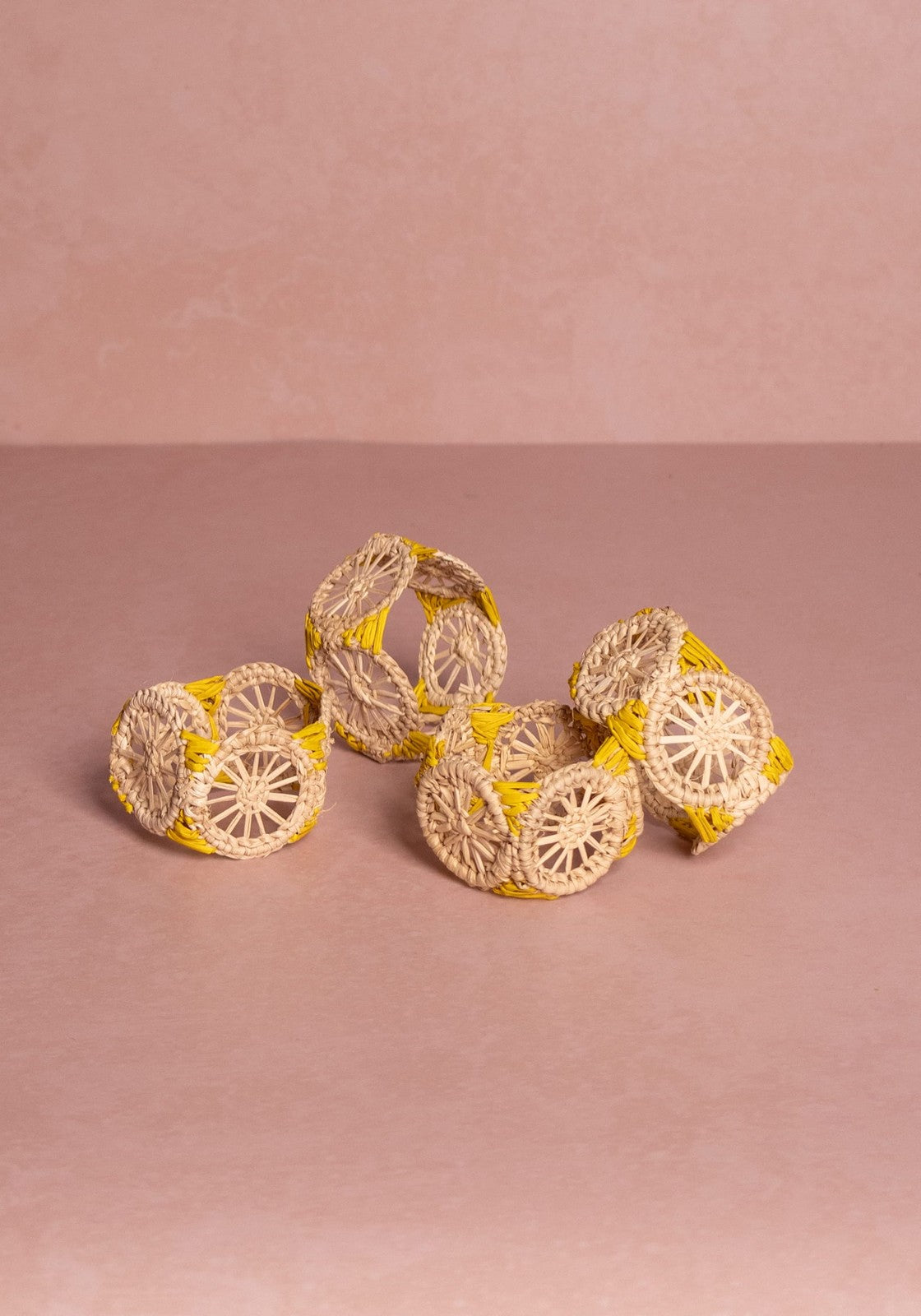 Casa by Josephine Jenno Atlantico Iraca Woven Napkin Ring - Yellow