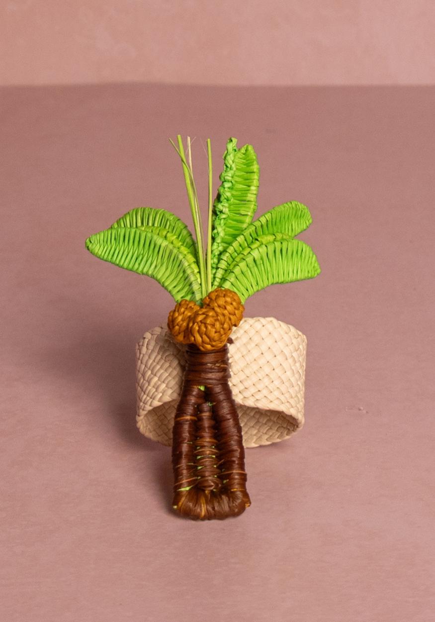 Casa by Josephine Jenno Atlantico Palm Tree Napkin Ring, Green