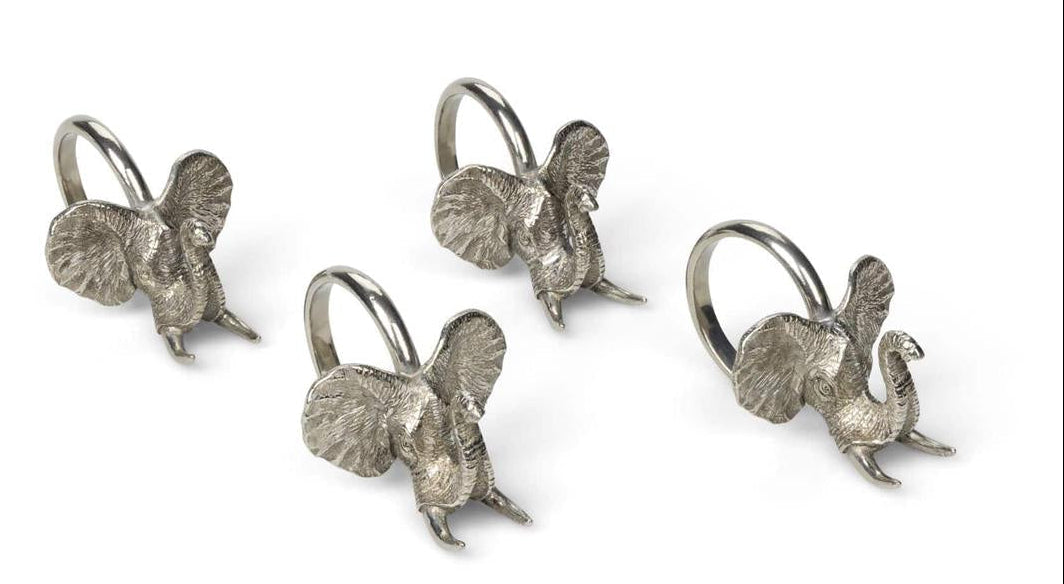 Casa by Josephine Jenno Elephant Safari Pewter Napkin Ring - Set of 4