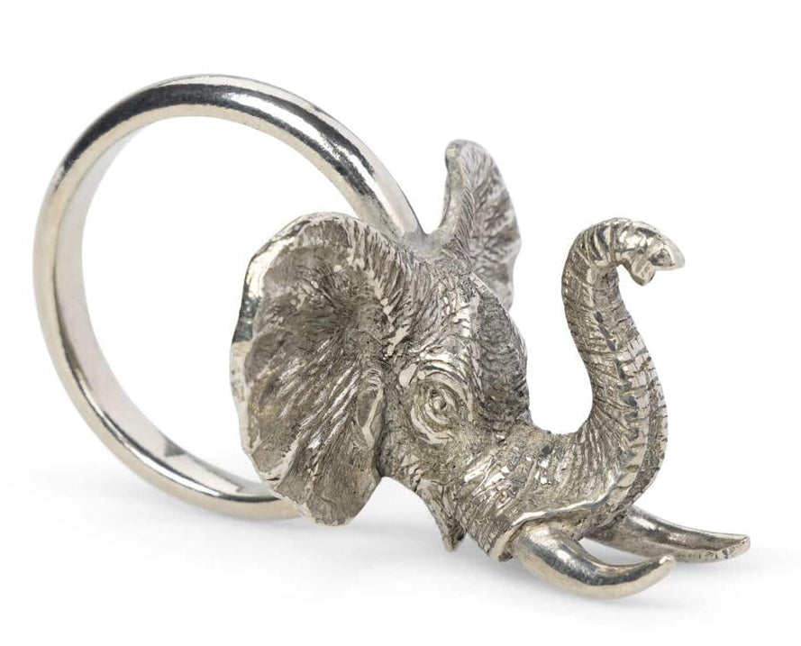 Casa by Josephine Jenno Elephant Safari Pewter Napkin Ring - Set of 4
