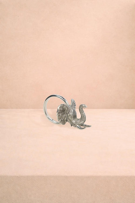 Casa by Josephine Jenno Elephant Safari Pewter Napkin Ring - Set of 4