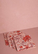 Casa by Josephine Jenno Bossa Nova Red Table Napkin - Set of 4