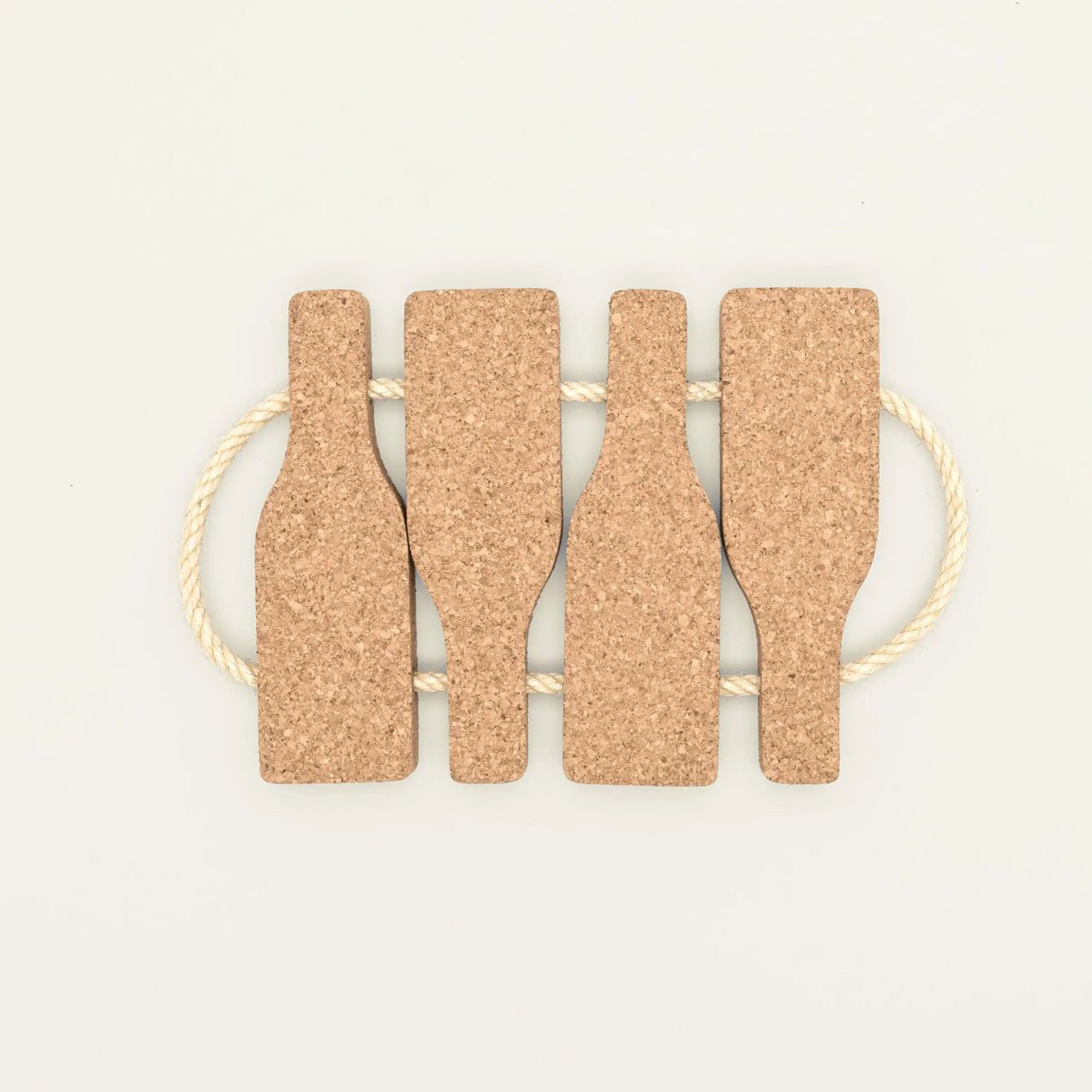 Portuguese Treasures Natural Cork Bottle Trivet with Rope Handles