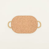 Portuguese Treasures Natural Cork Rectangular Trivet with Rope Handles