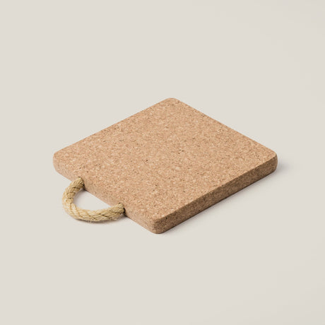 Portuguese Treasures Square Natural Cork Trivet with Rope Handle