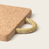 Portuguese Treasures Square Natural Cork Trivet with Rope Handle