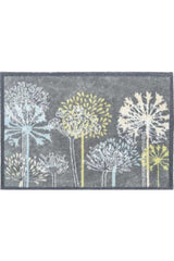 The Rugs Eco-Washable Floral Design Mat in Grey