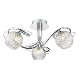 Pagazzi Neso 3 Light Polished Chrome Semi Flush Ceiling Light