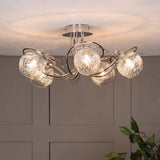 Pagazzi Neso 5 Light Polished Chrome Ceiling Light