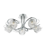 Pagazzi Neso 5 Light Polished Chrome Ceiling Light