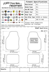 Nicoman Universal Spaghetti Car Mat Set - 2pc