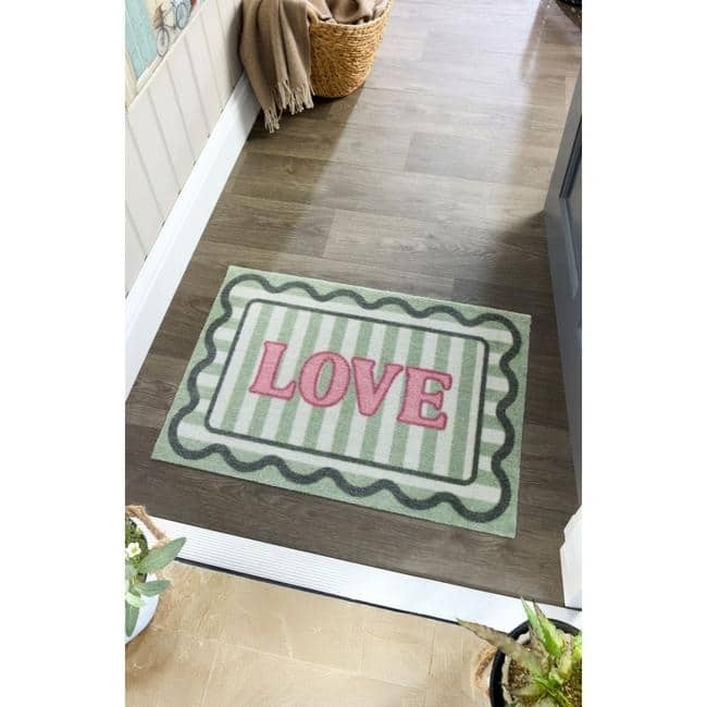 The Rugs Washable Mats Bordered Design