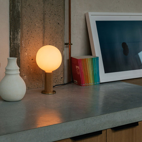 Tala Knuckle Table Lamp in Oak + Sphere IV