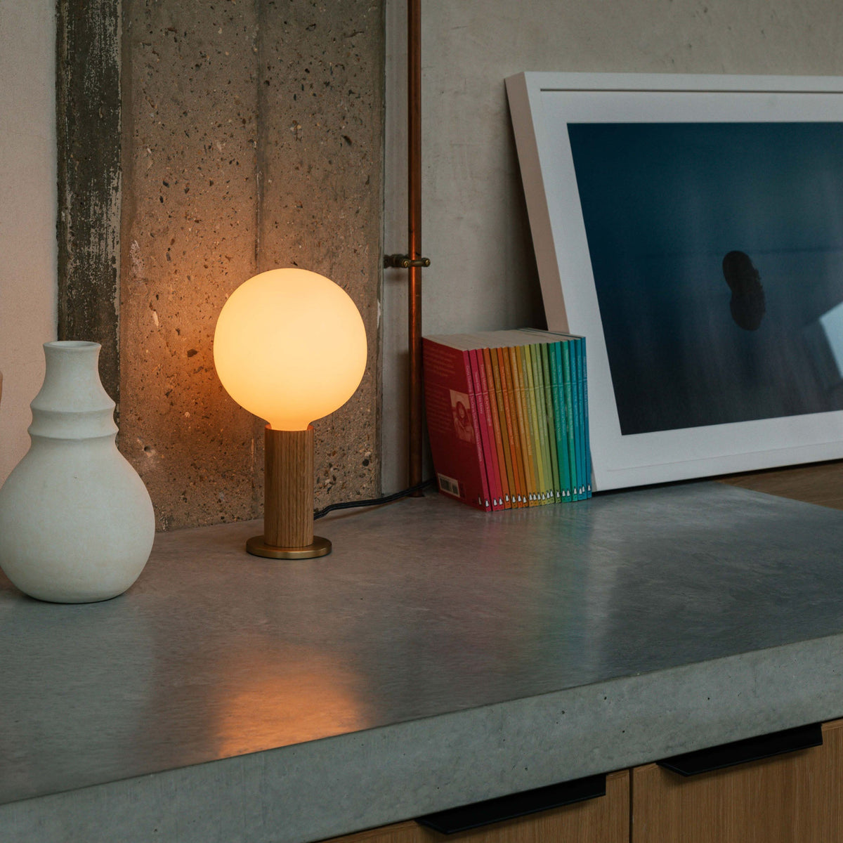 Tala Knuckle Table Lamp in Oak with Sphere IV - Set of 2