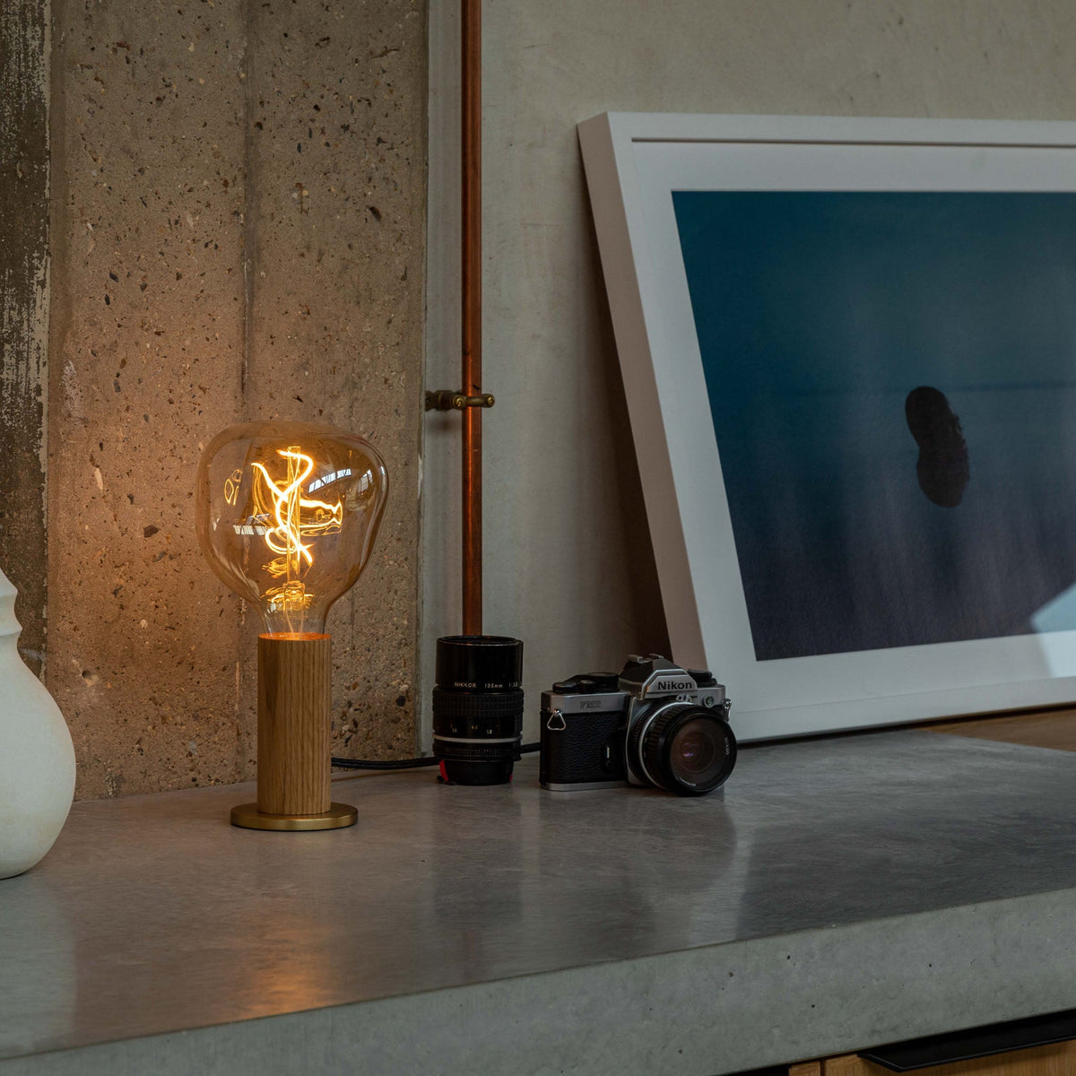 Tala Knuckle Table Lamp Oak + Voronoi I Set of 2