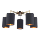Pagazzi Olive 5 Light Gold Black Semi Flush Ceiling Light