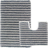 OLIVIA ROCCO 2 Piece Amalfi Super Soft Absorbent Bath Mat Set - 50x80 cm