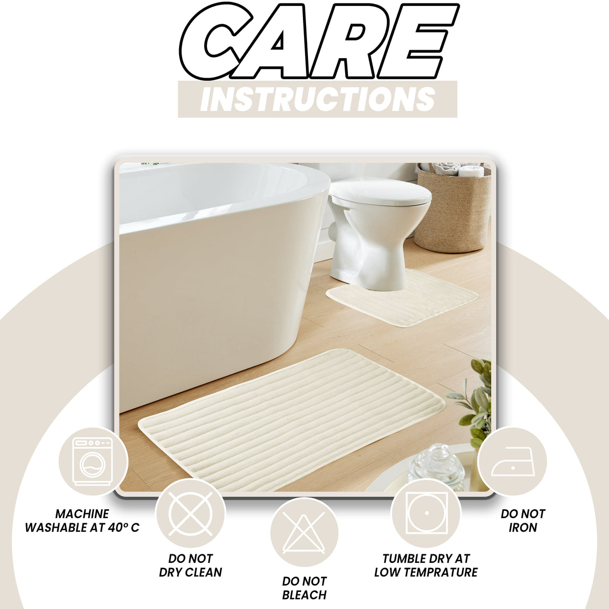 2 Piece Ribbed Bath Mat Set by OLIVIA ROCCO