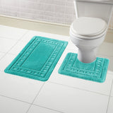 Miami 2 Piece Duck Egg Bath Mat & Pedestal Set by OLIVIA ROCCO