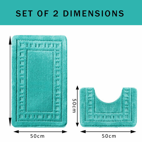 Miami 2 Piece Duck Egg Bath Mat & Pedestal Set by OLIVIA ROCCO