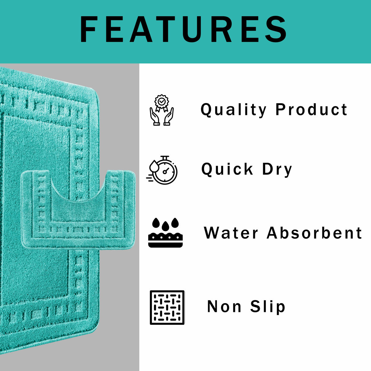 Miami 2 Piece Duck Egg Bath Mat & Pedestal Set by OLIVIA ROCCO