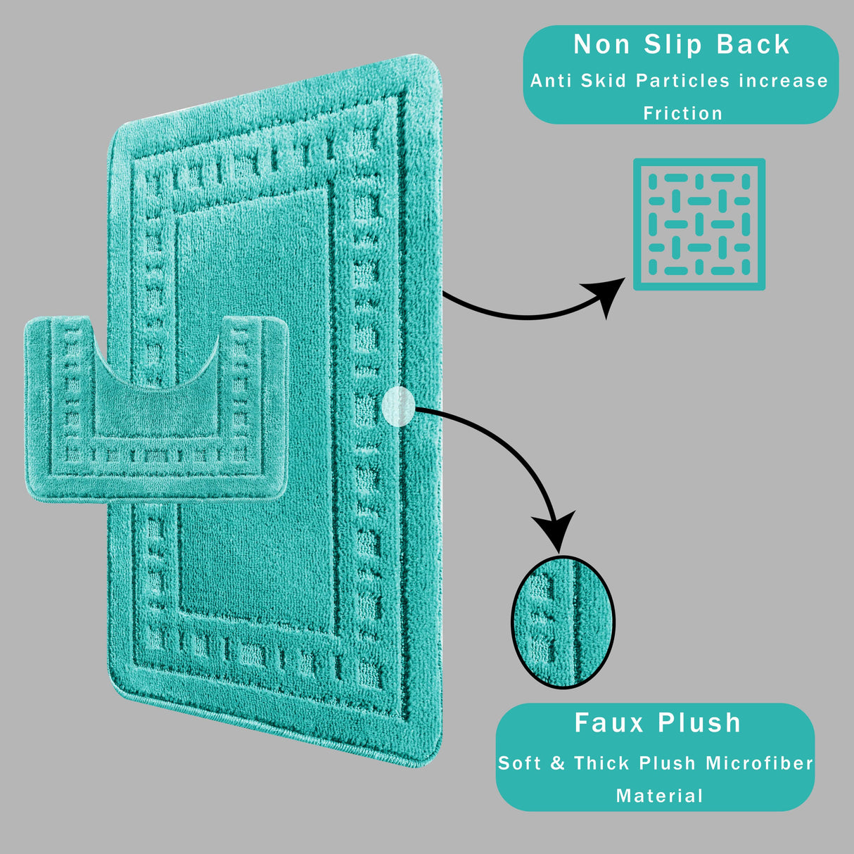 Miami 2 Piece Duck Egg Bath Mat & Pedestal Set by OLIVIA ROCCO