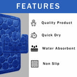 Cali Bubbles 2 Piece Royal Blue Bath Mat & Pedestal Set by OLIVIA ROCCO
