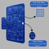 Cali Bubbles 2 Piece Royal Blue Bath Mat & Pedestal Set by OLIVIA ROCCO