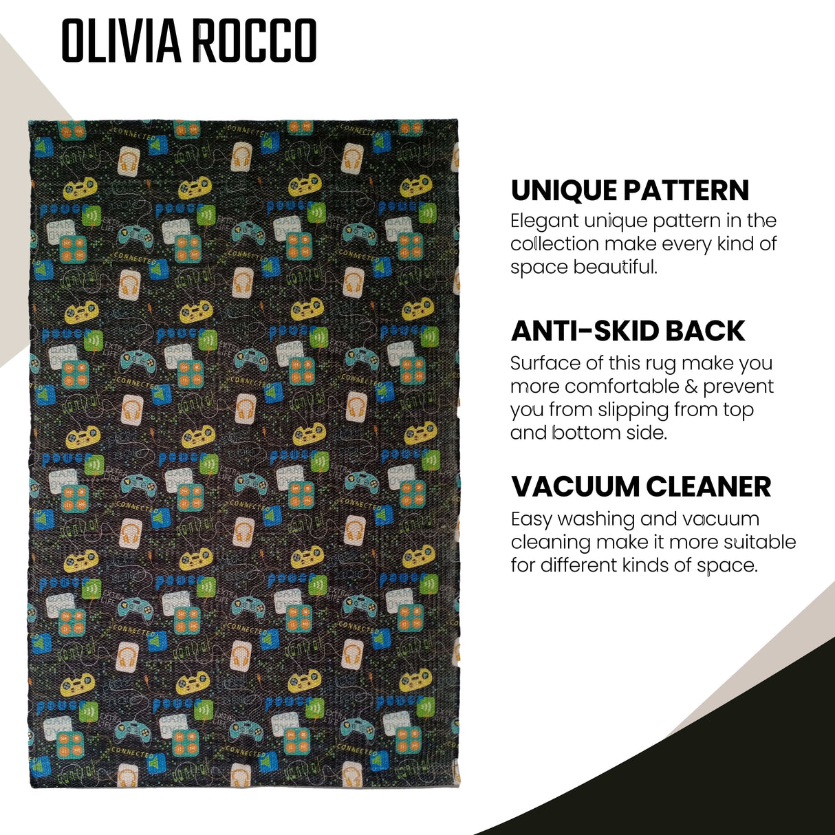 Gamer Printed Floor Rug by OLIVIA ROCCO - 60 x 90cm