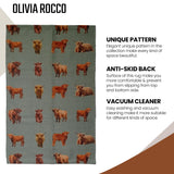 OLIVIA ROCCO Animal Printed Highland Cow Non-Slip Floor Rug - 60 x 90cm