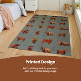 OLIVIA ROCCO Animal Printed Highland Cow Non-Slip Floor Rug - 60 x 90cm