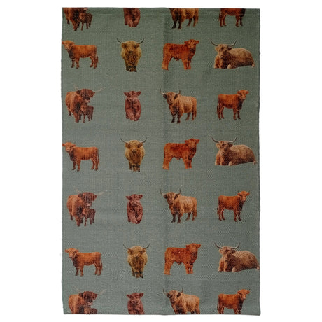 OLIVIA ROCCO Animal Printed Highland Cow Non-Slip Floor Rug - 60 x 90cm