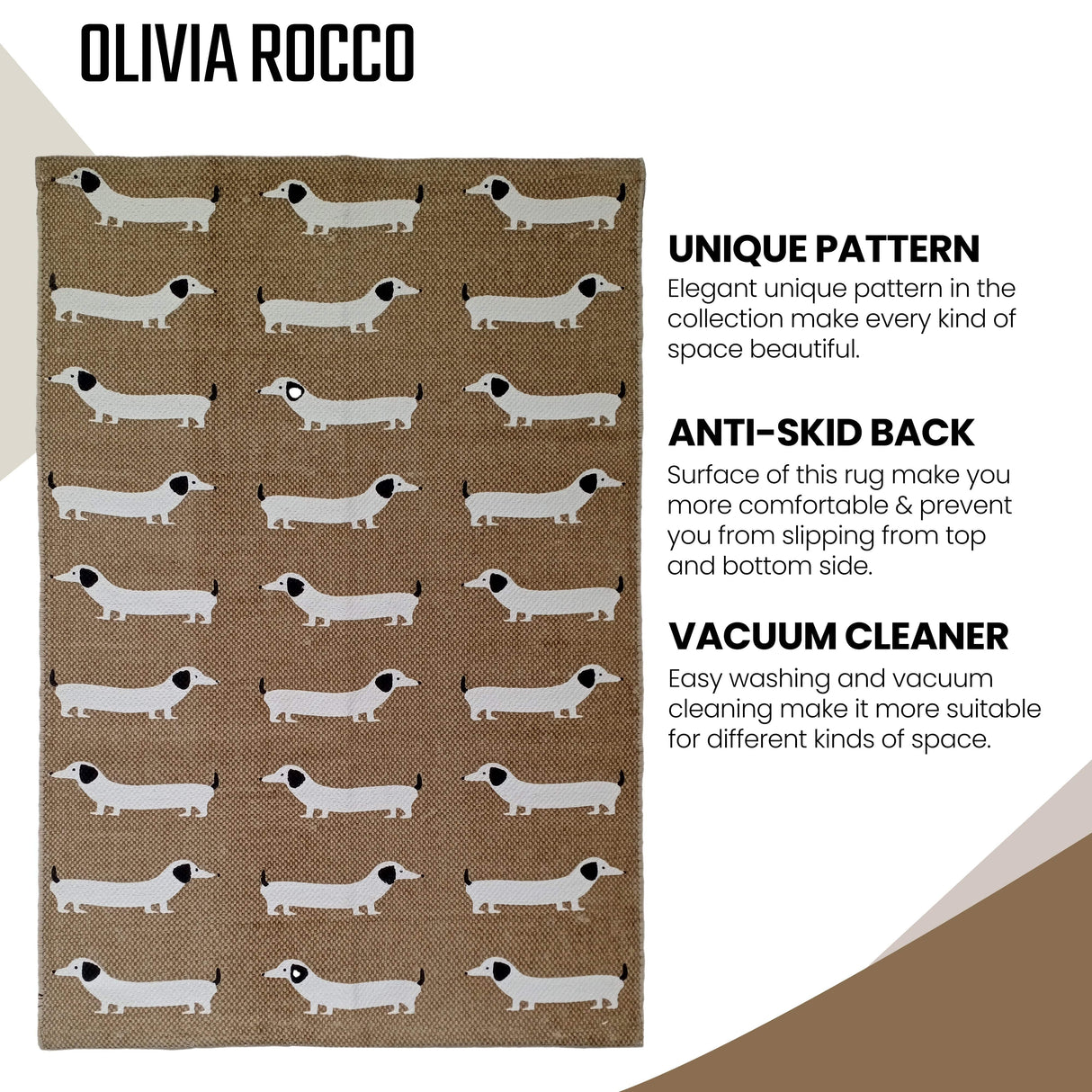 OLIVIA ROCCO Animal Printed Rug Sausage Dog Floor Rug - 60 x 90cm