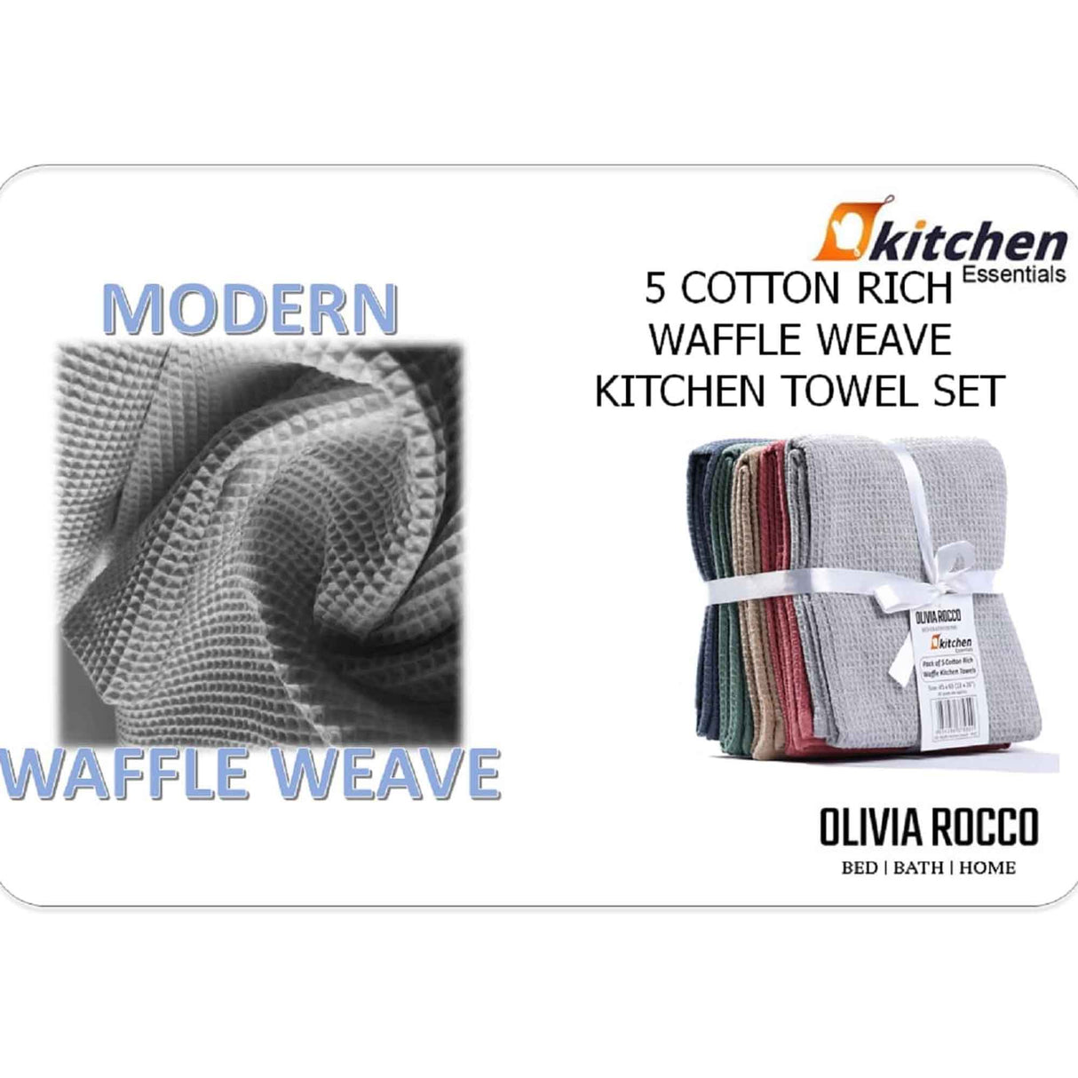20 Pack Cotton Tea Towel by OLIVIA ROCCO - 45cm x 65cm