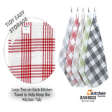 Pack of 5 Super Absorbent Quick Drying Houndstooth Cotton Tea Towels by OLIVIA ROCCO