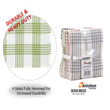 Pack of 5 Super Absorbent Quick Drying Houndstooth Cotton Tea Towels by OLIVIA ROCCO