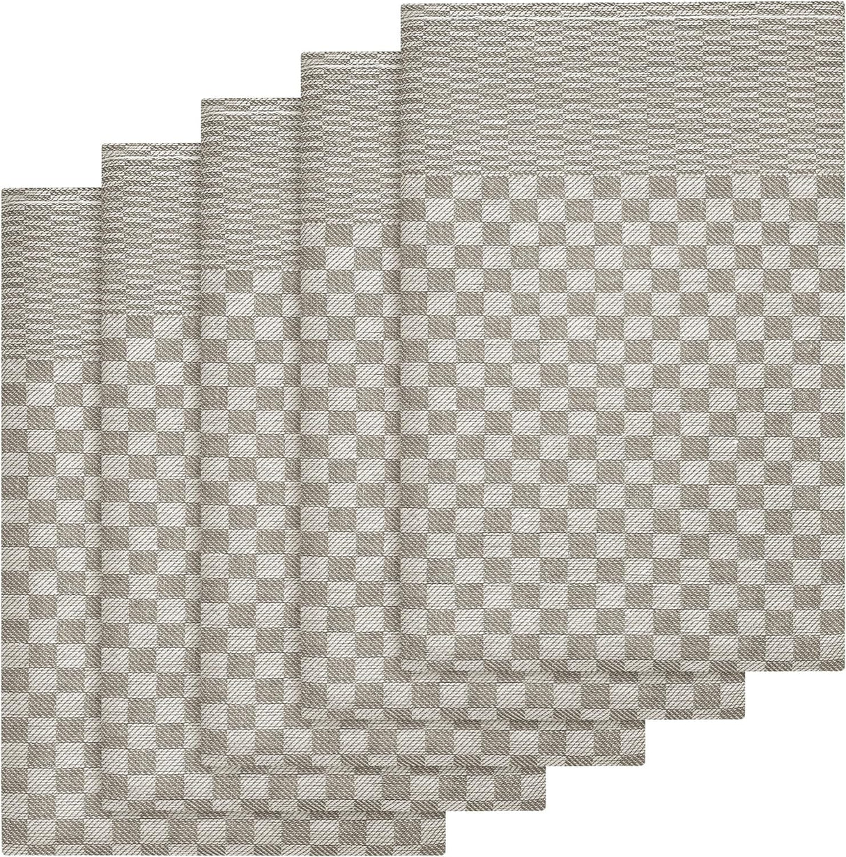 Pack of 5 Large Super Absorbent 100 Percent Cotton Tea Towels by OLIVIA ROCCO