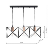 Pagazzi Olson 3 Light Black Ceiling Light