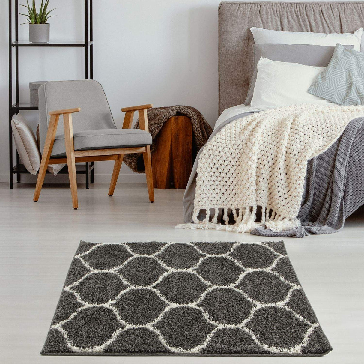 The Rugs - Moroccan Dark Grey Shaggy Rug | 640