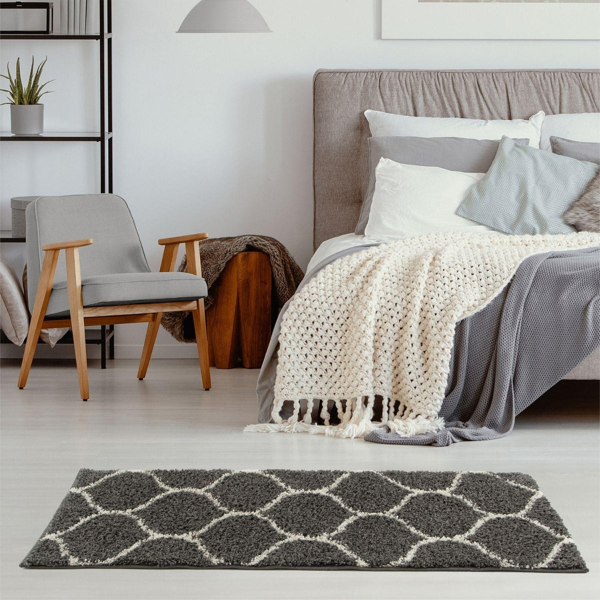 The Rugs - Moroccan Dark Grey Shaggy Rug | 640