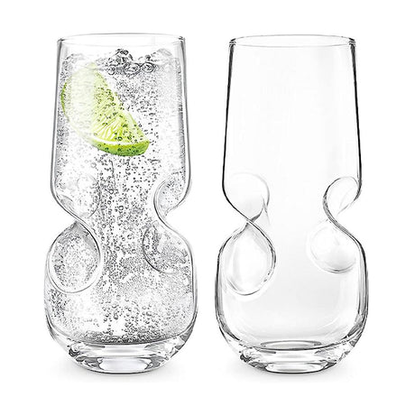 Final Touch Bubbles Seltzer Bubbly Beverage Glasses, Set Of 2, 500ml