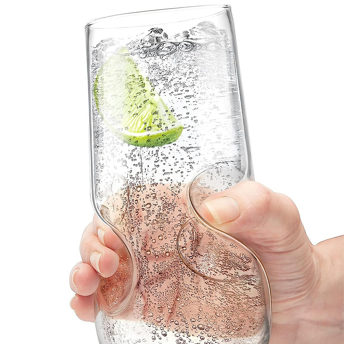 Final Touch Bubbles Seltzer Bubbly Beverage Glasses, Set Of 2, 500ml